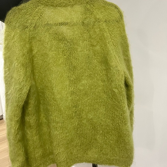 Lime Green Angora button up sweater - Picture 7 of 7